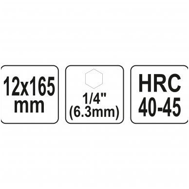 Spiralinis grąžtas medžiui - su hex (1/4") galu - 12 mm 3