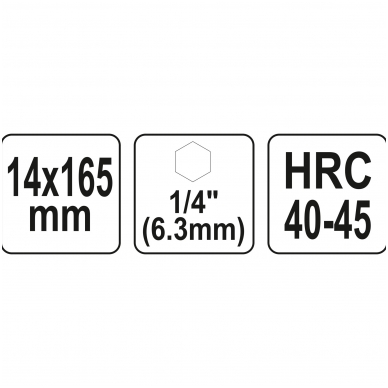 Spiralinis grąžtas medžiui - su hex (1/4") galu - 14 mm 3