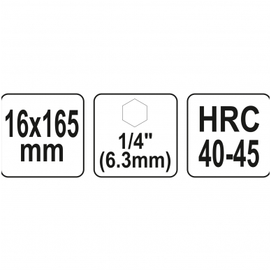 Spiralinis grąžtas medžiui | su hex (1/4") galu | 16 mm 3