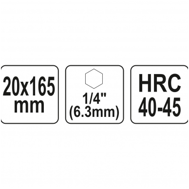 Spiralinis grąžtas medžiui - su hex (1/4") galu - 20 mm 3