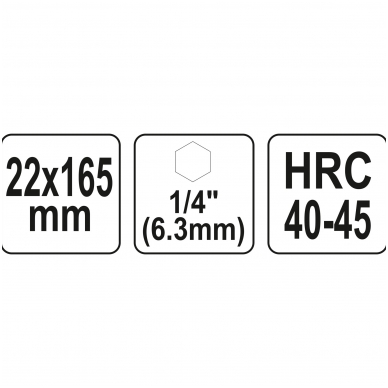 Spiralinis grąžtas medžiui - su hex (1/4") galu - 22 mm 2