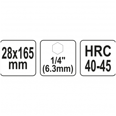 Spiralinis grąžtas medžiui - su hex (1/4") galu - 28 mm 3