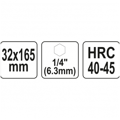 Spiralinis grąžtas medžiui - su hex (1/4") galu - 32 mm 3