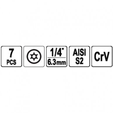 Sraigtiniai ištraukikliai 6.3mm. (1/4") / 10mm. (3/8") pažeistam T-Star (Torx) T10 - T40 7vnt. 3