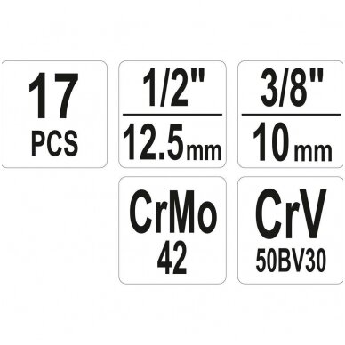 Sraigtinių galvučių ir smeigių išsukėjų rinkinys 17vnt. 4
