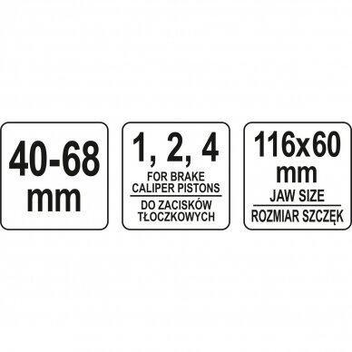 Stabdžių stūmoklio atstatymo įrankis su terkšlės funkcija 40-68mm. 4