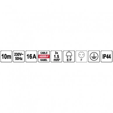 Statybinis elektros dirbtuvių ilgintuvas 2G tipo F 10m. schuco IP44 2