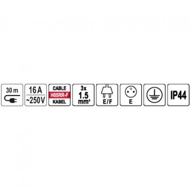 Statybinis prailginimo kabelis 3x1,5 mm2 30m. 3