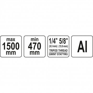 Stovas trikojis aliuminis 150cm. 3