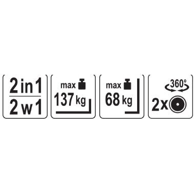 Sulankstomas transportavimo vežimėlis 2 viename keliamoji galia 137kg. 2