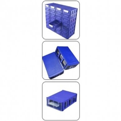 Sukraunama plastikinių techninės įrangos dalių laikymo dėžutė 14.5x9.5x5cm. 2