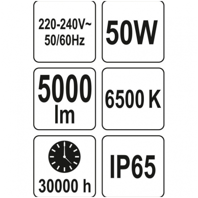 Šviesos diodų lempa - prožektorius SMD LED 50W 5000LM 5