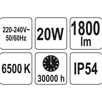 Šviesos diodų lempa, prožektorius su judesio davikliu SMD LED 30W 3000LM 6