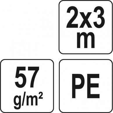 Tentas, žalias 2 X 3m. 57g/m2 2