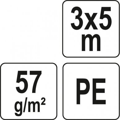 Tentas, žalias 3 X 5m. 57g/m2 2