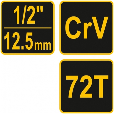 Terkšlė lenkta 72dant. Cr-V, 1/2" 4