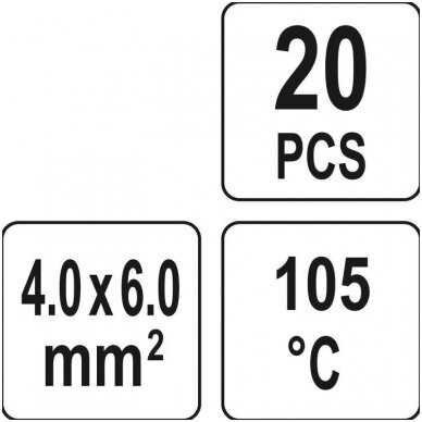 Termo gilzių/movų rinkinys su alavu 6mm. 20vnt. 2