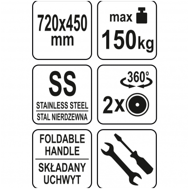 Transportavimo vežimėlis platforma nerudijančio plieno 4