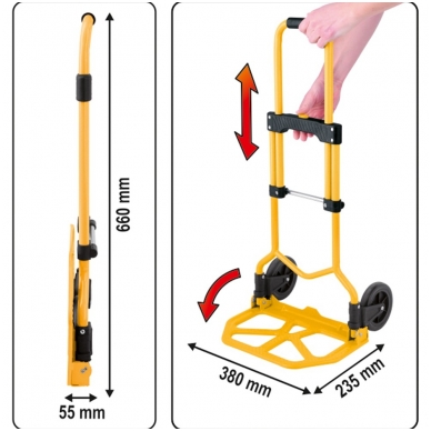 Transportavimo vežimėlis sudedamas, iki 60kg 1