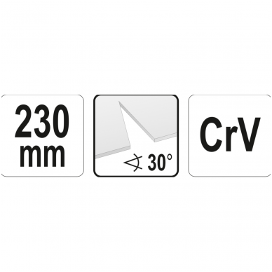 Trikampio pjūvio žirklės skardai - 30° - 230 mm 3