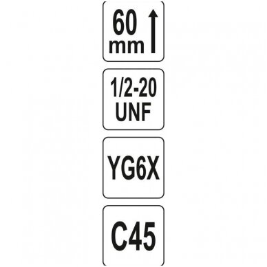 Universali gręžimo karūna TCT 1/2"-20UNF 16mm. 2