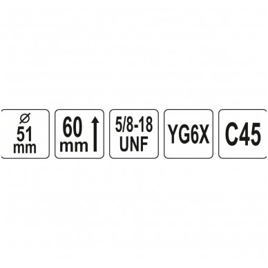 Universali gręžimo karūna TCT 5/8"-18UNF 51mm. 2