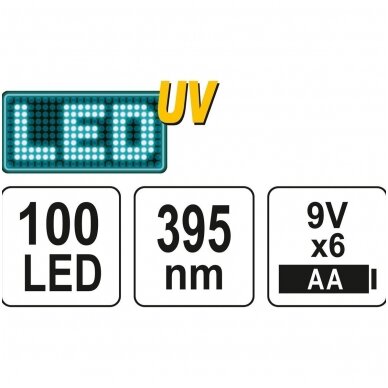 UV žibintuvėlis ir akiniai kondicionavimo sistemos nuotėkio aptikimui UV 100 LED 6