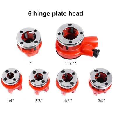 Vamzdinių sriegpjovių rinkinys su terkšle1/4"-1,1/4" 6vnt. 3