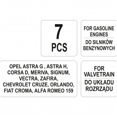 Variklio fiksavimo įrankių rinkinys - Opel 1.4-1.8 16V - 7 vnt. 4