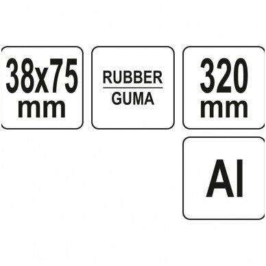 Volelis guminis klijuojamiems paviršiams spausti J tipo aliuminė rankena 2