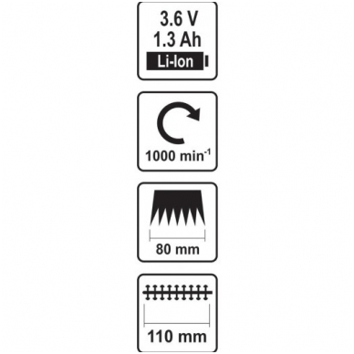 Žirklės gyvatvorei ir žolei akumuliatorinės 3,6V LI-ION 1