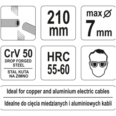 Žirklės kabeliui 210 mm "Yato" 2