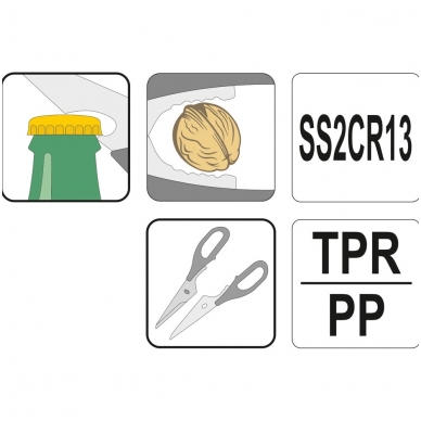 Žirklės virtuvinės sudedamos dvispalvės 2CR13 1
